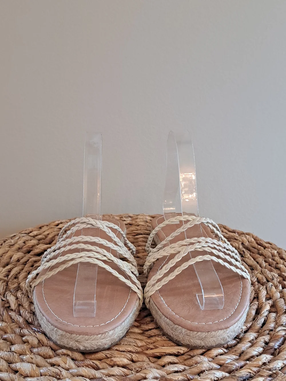 NWOT Madewell Womens Kathryn Ivory Braided Leather Espadrille Slide Sandals 8